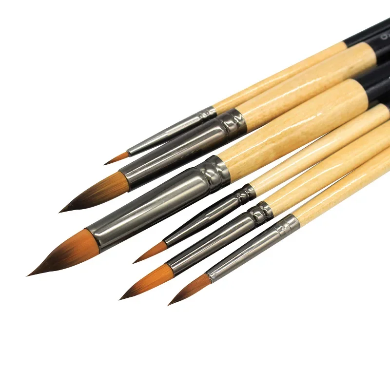 Round Shape Nylon Hair 6 Pcs Set Chinese Watercolor Brushes DIY Drawing Art Pen Brushes Supplies For Children School Tool
Round Shape Nylon Hair 6 Pcs Set Chinese Watercolor Brushes DIY Drawing Art Pen Brushes Supplies For Children School Tool