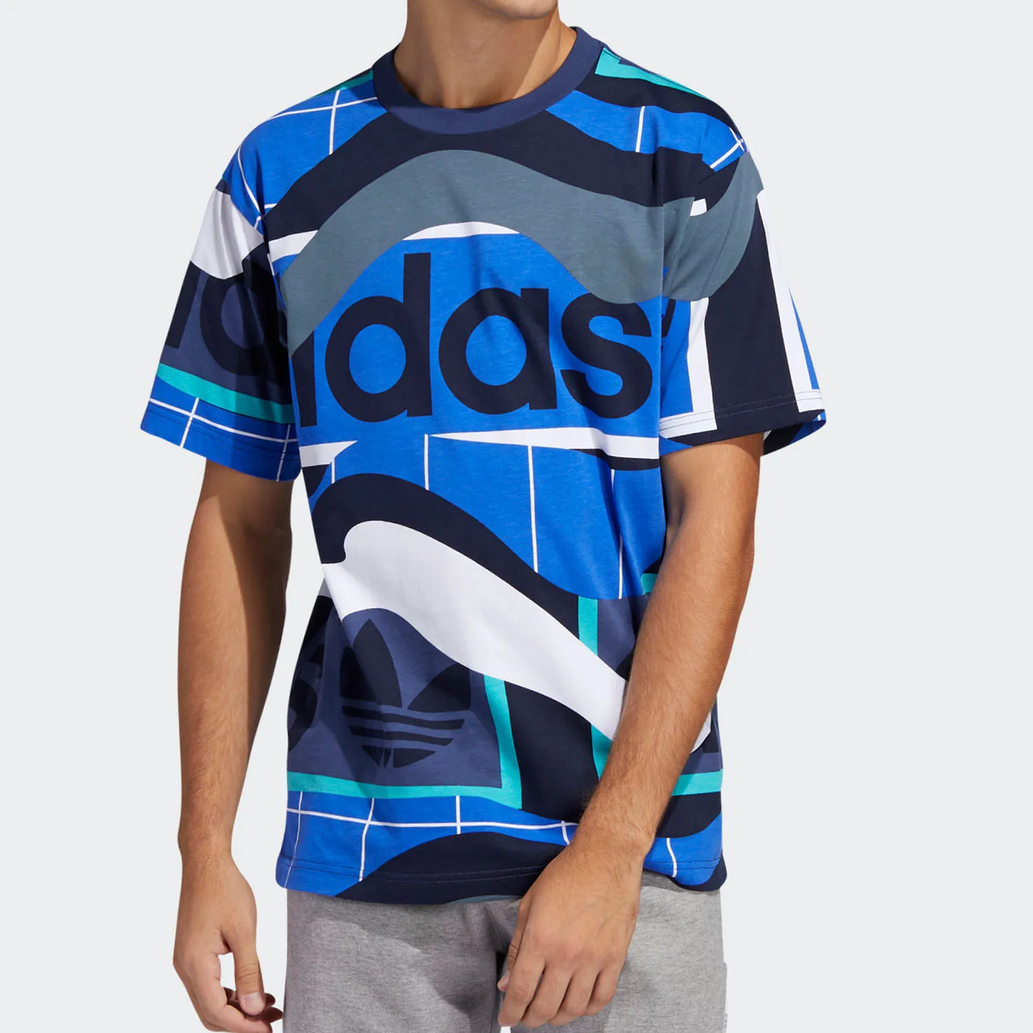 Adidas official genuine three stripes irregular print men's short sleeve T-shirt FM1554
Adidas official genuine three stripes irregular print men's short sleeve T-shirt FM1554