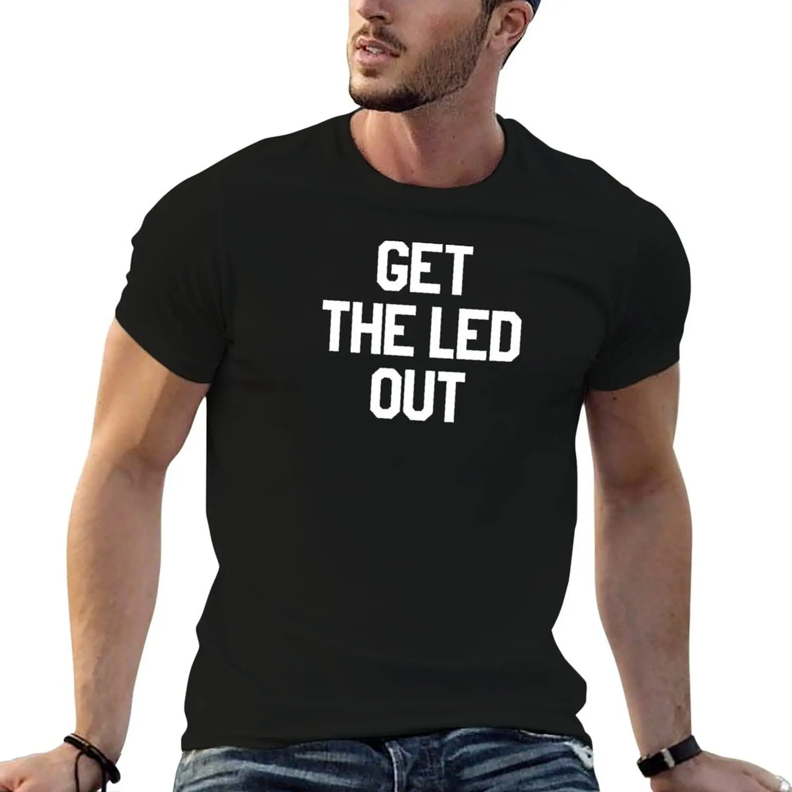 Get The Led Out (as seen on Norman Reedus, Ride) T-Shirt man t shirts cotton cotton t shirts high quality T-Shirt 
Get The Led Out (as seen on Norman Reedus, Ride) T-Shirt man t shirts cotton cotton t shirts high quality T-Shirt