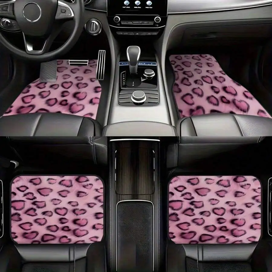 4-Piece Pink Leopard Print Car Rubber Mats Universal Non-Slip Floor Mats For Front Rear Seats
4-Piece Pink Leopard Print Car Rubber Mats Universal Non-Slip Floor Mats For Front Rear Seats