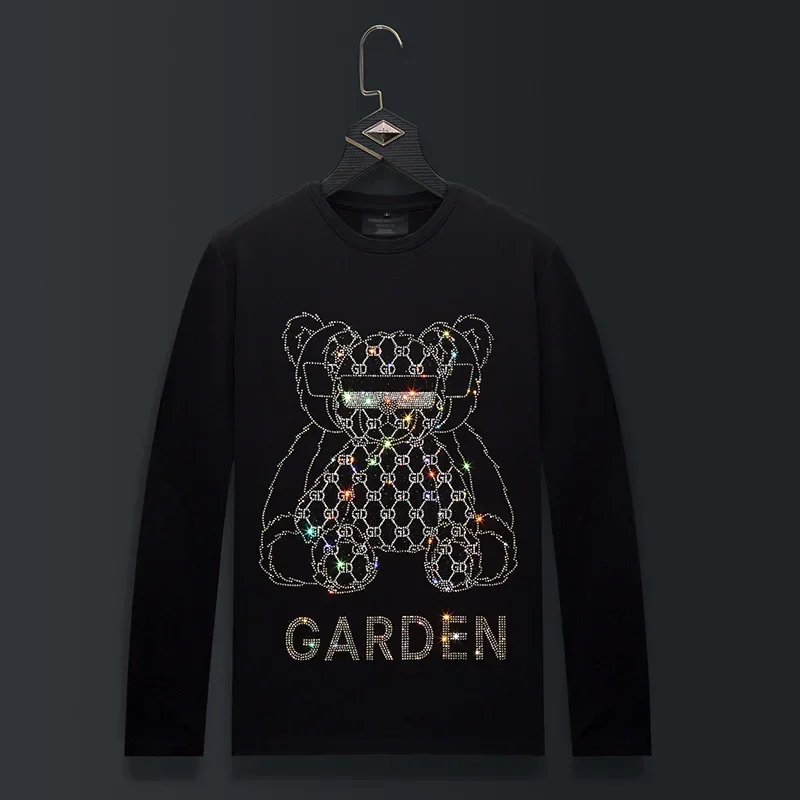 Plus Size Cartoon Bear Diamonds T Shirts Men Tops Fashion Streetwear O Neck Long Sleeve Slim Modal Cotton Tshirts Mens Clothing
Plus Size Cartoon Bear Diamonds T Shirts Men Tops Fashion Streetwear O Neck Long Sleeve Slim Modal Cotton Tshirts Mens Clothing