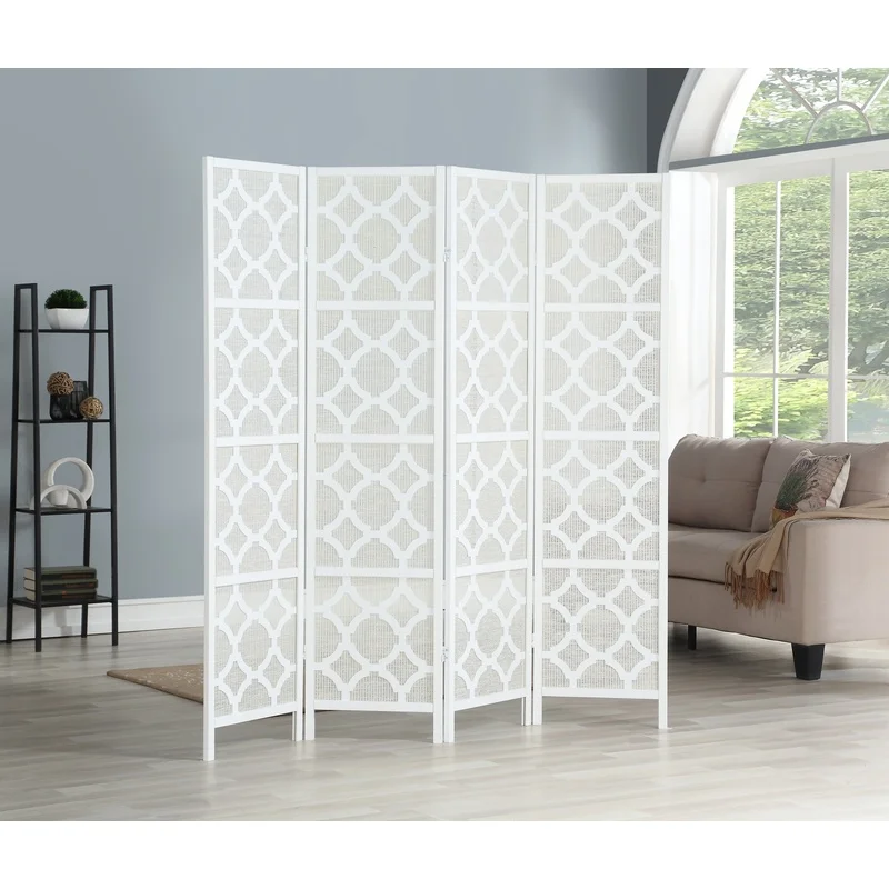 White Quarterfoil-Inspired 4-Panel Room Divider
White Quarterfoil-Inspired 4-Panel Room Divider