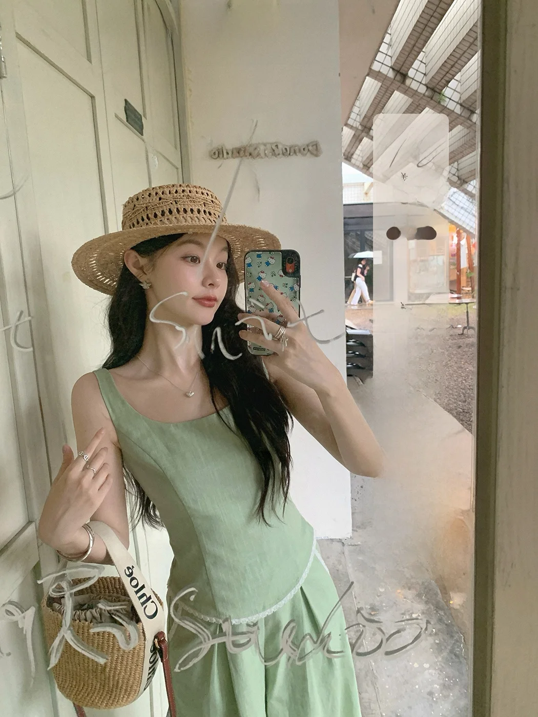 Ibell Zhang Women's Lace Trim Linen Cotton Slimming Vest High Waist Casual Wide Leg Pants Set Summer 2025 Faion Ensemble
Ibell Zhang Women's Lace Trim Linen Cotton Slimming Vest High Waist Casual Wide Leg Pants Set Summer 2025 Faion Ensemble