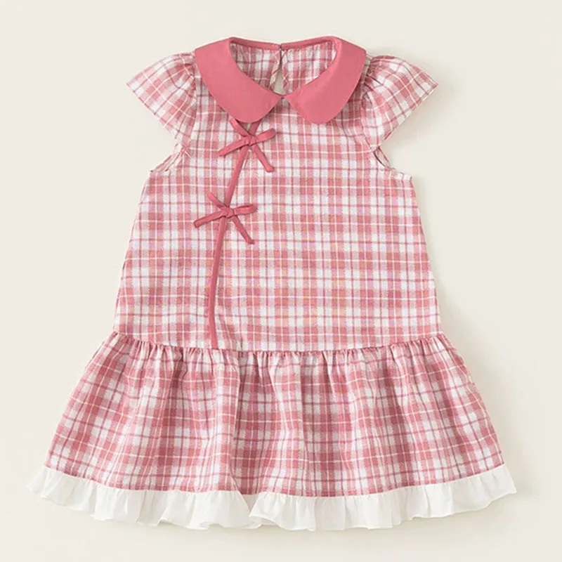 Summer Dresses Baby Girls Clothes Korean Fashion Pink Cute Bow Peter Pan Collar Plaid Sleeveless Princess Birthday Dress B447
Summer Dresses Baby Girls Clothes Korean Fashion Pink Cute Bow Peter Pan Collar Plaid Sleeveless Princess Birthday Dress B447