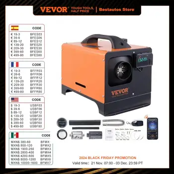 VEVOR Diesel Air Heater 5/8KW 12V All in One Car Heater with Silencer Remote Control for Car Truck Boat RV Parking Diesel Heater