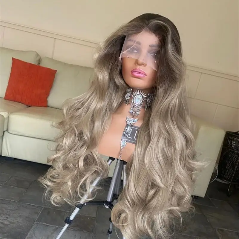 Natural Wavy Dirty Blonde with Ash Roots Colored Synthetic Lace Front Wigs for Women Ashy Blond Cosplay Party Wig Heat Resistant
Natural Wavy Dirty Blonde with Ash Roots Colored Synthetic Lace Front Wigs for Women Ashy Blond Cosplay Party Wig Heat Resistant