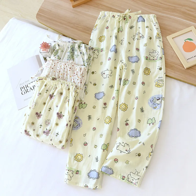 Осенне-зимние марлевые пижамы, женские брюки, осенние двухслойные тонкие свободные брюки из чистого хлопка, домашние брюки, женские брюки с героями мультфильмов
Осенне-зимние марлевые пижамы, женские брюки, осенние двухслойные тонкие свободные брюки из чистого хлопка, домашние брюки, женские брюки с героями мультфильмов