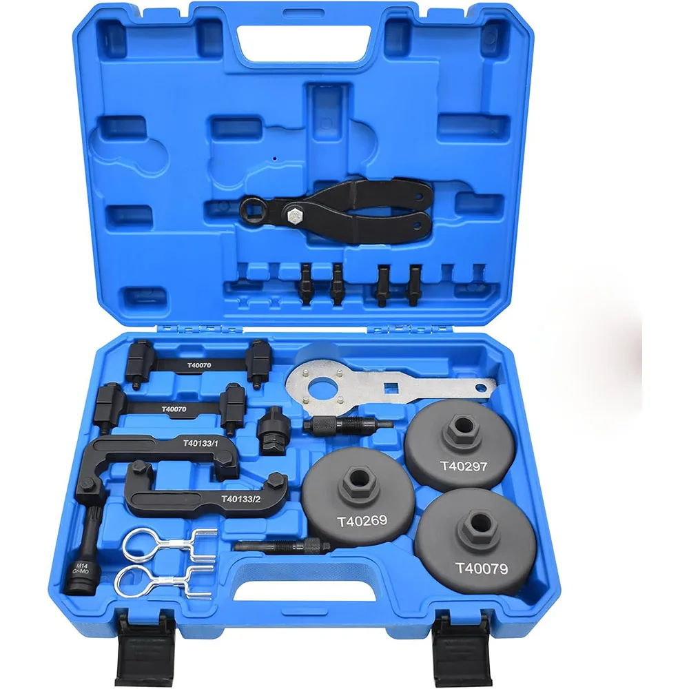 21PCS Camshaft EngineTiming Tool Kit for Audi VW EA837 2.0T 2.4 2.5 2.8 3.0T 3.2T 4.2 5.2 T40133 T40070 T40079 T40269 T40297
21PCS Camshaft EngineTiming Tool Kit for Audi VW EA837 2.0T 2.4 2.5 2.8 3.0T 3.2T 4.2 5.2 T40133 T40070 T40079 T40269 T40297