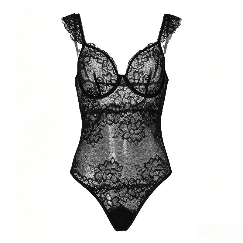 Women's Underwear Floral Lace Push-Up Underwire Bodysuit Breathable Comfortable Hollow Out Sheer Lace Bra One Piece Teddies
Women's Underwear Floral Lace Push-Up Underwire Bodysuit Breathable Comfortable Hollow Out Sheer Lace Bra One Piece Teddies