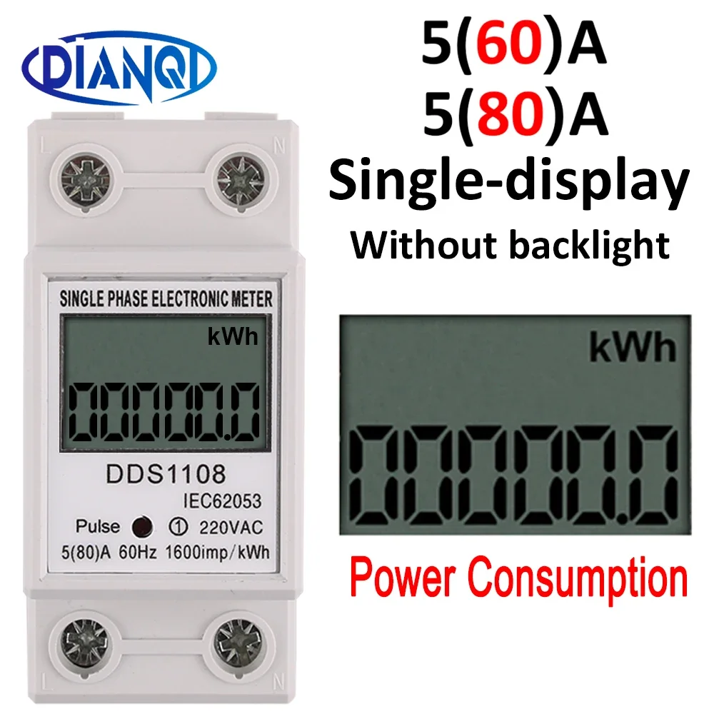 1PC Electric Energy Meter 2P Single Phase LCD Digital Display DIN Rail Mounting 2wire Electric Meter Wattmeter Power AC230V 60Hz
1PC Electric Energy Meter 2P Single Phase LCD Digital Display DIN Rail Mounting 2wire Electric Meter Wattmeter Power AC230V 60Hz