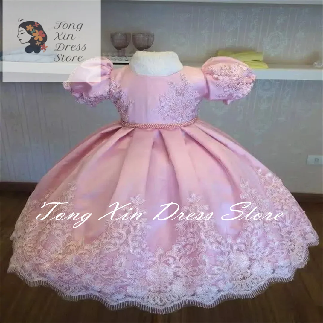 Pink Flower Girl Dresses Wedding White lace Appliqués Pageant Prom Girl Princess First Communion Costume
Pink Flower Girl Dresses Wedding White lace Appliqués Pageant Prom Girl Princess First Communion Costume