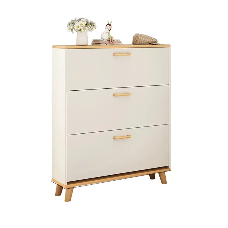 Роскошная ультратонкая полка для обуви, деревянная полка для хранения, вертикальная поворотная большая многослойная современная обувная полка, витрина, мебель