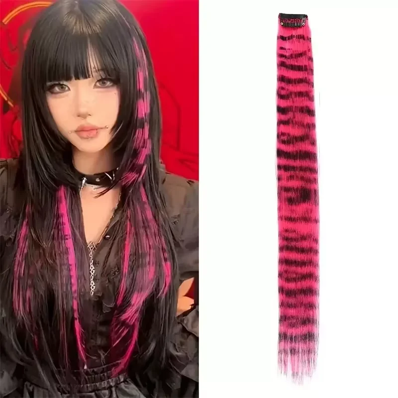 3pcs/set Stripe Printed Hair Colorful Long Straight Hair Pieces Synthetic Clip-in Hair Extensions for Daily Use Party Halloween
3pcs/set Stripe Printed Hair Colorful Long Straight Hair Pieces Synthetic Clip-in Hair Extensions for Daily Use Party Halloween