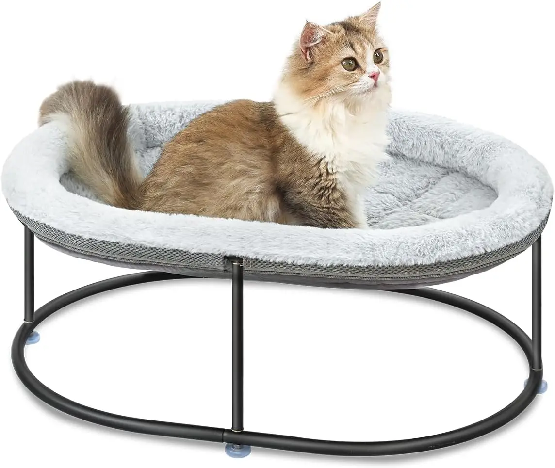 Elevated Cat Hammock Bed, Fluffy Grey Pet Hammock with Detachable Pad, Portable Cuddler for Cats & Small Dogs
Elevated Cat Hammock Bed, Fluffy Grey Pet Hammock with Detachable Pad, Portable Cuddler for Cats & Small Dogs