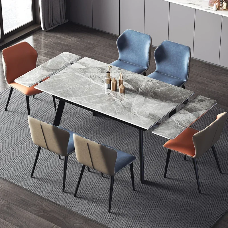 Luxury retractable rock plate dining table light household small apartment rectangle Nordic simple folding dining table and chai
Luxury retractable rock plate dining table light household small apartment rectangle Nordic simple folding dining table and chai