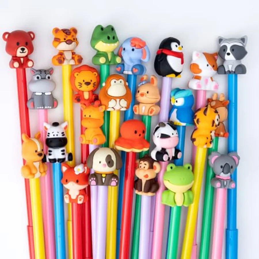 Cute Safari Animals Cartoon Gel Black Ink Pens, Random Kawaii Writing Pens, Assorted Styles Pens for School Office Home Student
Cute Safari Animals Cartoon Gel Black Ink Pens, Random Kawaii Writing Pens, Assorted Styles Pens for School Office Home Student