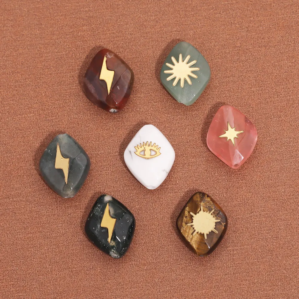 5pcs Natural Stone Beads For Jewelry Making Rhombus Shape 1.5mm Hole Stainless Steel Loose Spacer Bead Charm For Bracelet
5pcs Natural Stone Beads For Jewelry Making Rhombus Shape 1.5mm Hole Stainless Steel Loose Spacer Bead Charm For Bracelet