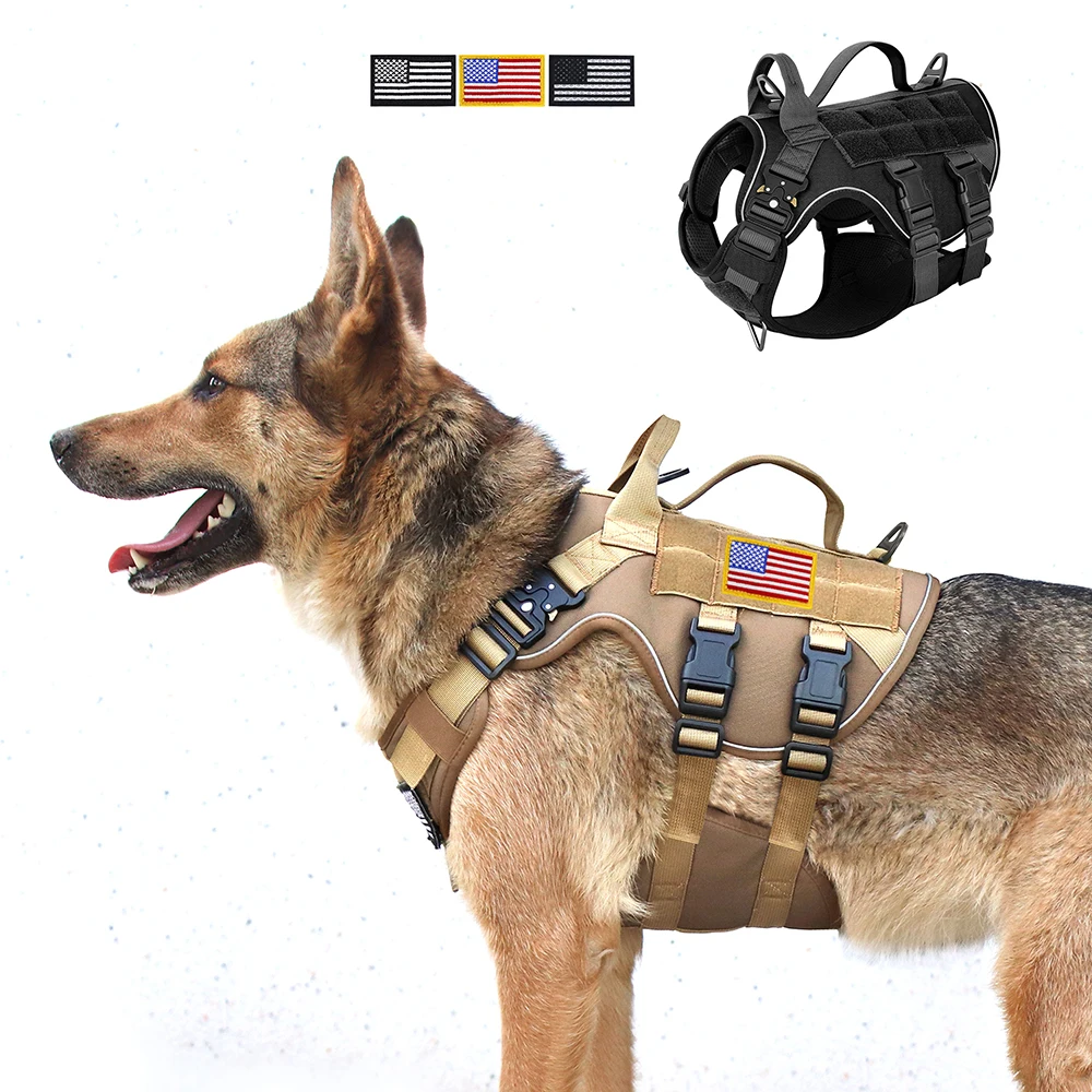 Tactical Military Dog Harness No Pull Pet Harness Vest For Medium Large Dogs Training Hiking Molle Dog Harness With Pouches
Tactical Military Dog Harness No Pull Pet Harness Vest For Medium Large Dogs Training Hiking Molle Dog Harness With Pouches