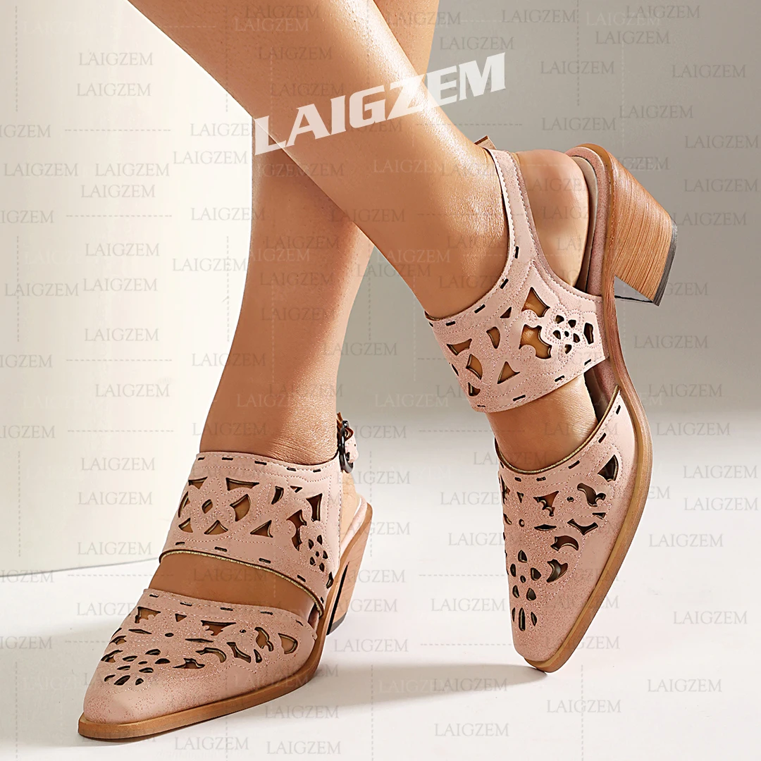 LAIGZEM Women Pumps Almond Toe Cut Outs 6CM Thick High Heels Sandals Ladies Party Handmade Shoes Woman Large Size 39 41 43 48
LAIGZEM Women Pumps Almond Toe Cut Outs 6CM Thick High Heels Sandals Ladies Party Handmade Shoes Woman Large Size 39 41 43 48