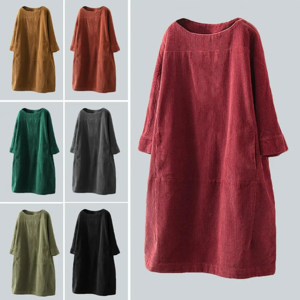 Dress Casual Loose Women Dress Fashion Women Solid Color Midi Dress Fashion Dress Dresses Autumn Winter Warm Pockets Corduroy ro
Dress Casual Loose Women Dress Fashion Women Solid Color Midi Dress Fashion Dress Dresses Autumn Winter Warm Pockets Corduroy ro