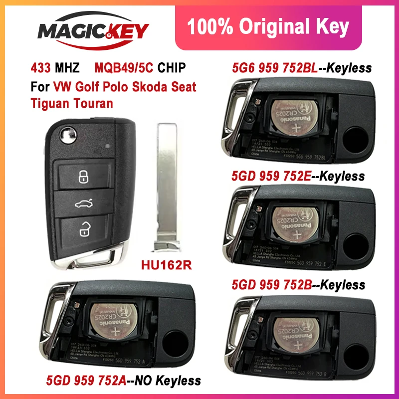 For VW T-CROSS Polo Tiguan Touran Skoda Original Flip Remote Key MQB49 5C Chip 434Mhz 2G6959752 D 5GD959752 A B
For VW T-CROSS Polo Tiguan Touran Skoda Original Flip Remote Key MQB49 5C Chip 434Mhz 2G6959752 D 5GD959752 A B