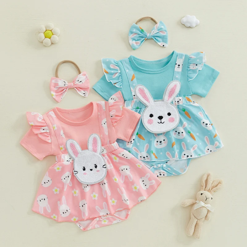 SUNSIOM 0-18 Months Baby Girl Easter Romper Dress Short Sleeve O Neck Bunny Print Romper with Headband Outfits
SUNSIOM 0-18 Months Baby Girl Easter Romper Dress Short Sleeve O Neck Bunny Print Romper with Headband Outfits