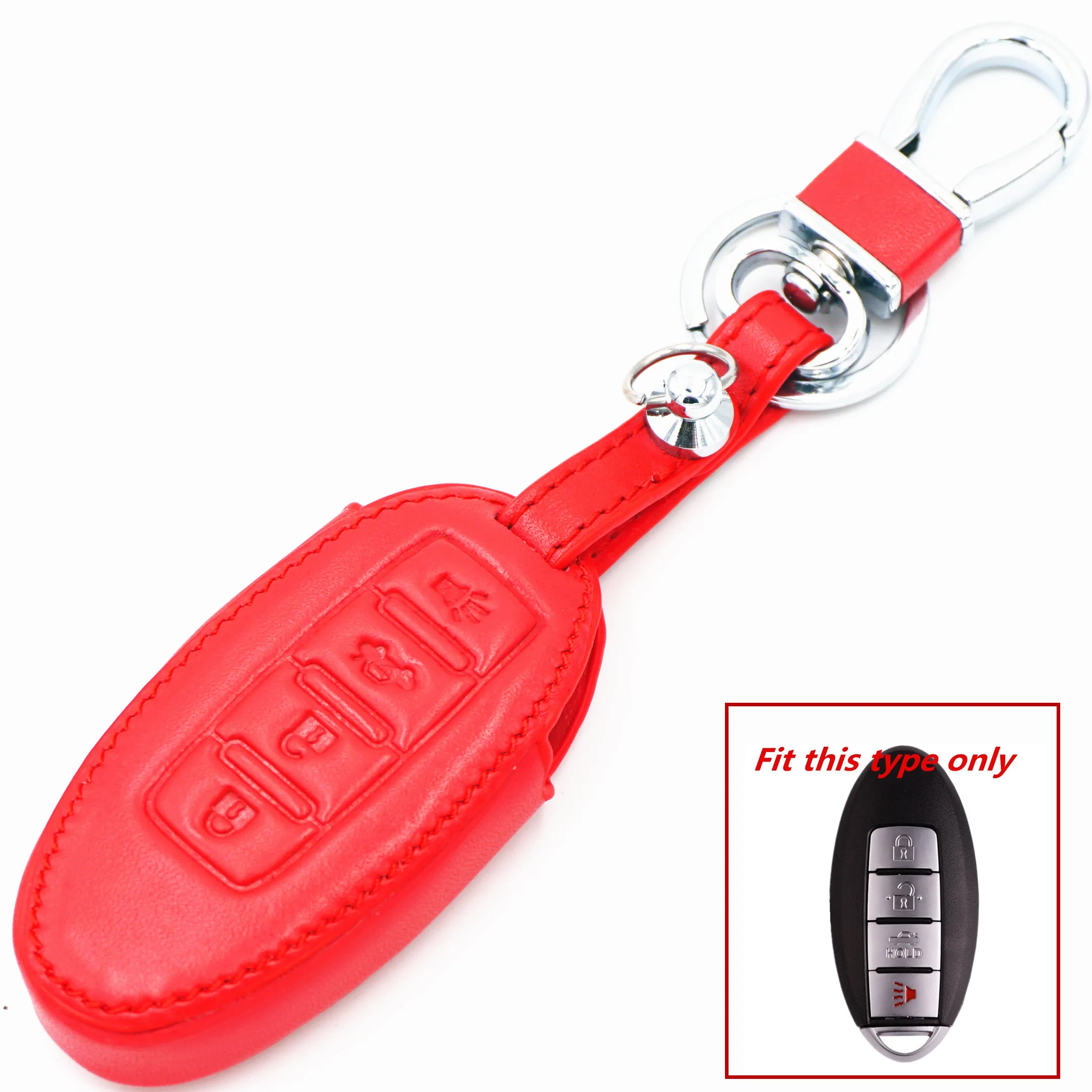 WFMJ Red Leather Remote Smart 4 Buttons Key Chain Cover For Nissan Altima Sentra GT-R
WFMJ Red Leather Remote Smart 4 Buttons Key Chain Cover For Nissan Altima Sentra GT-R