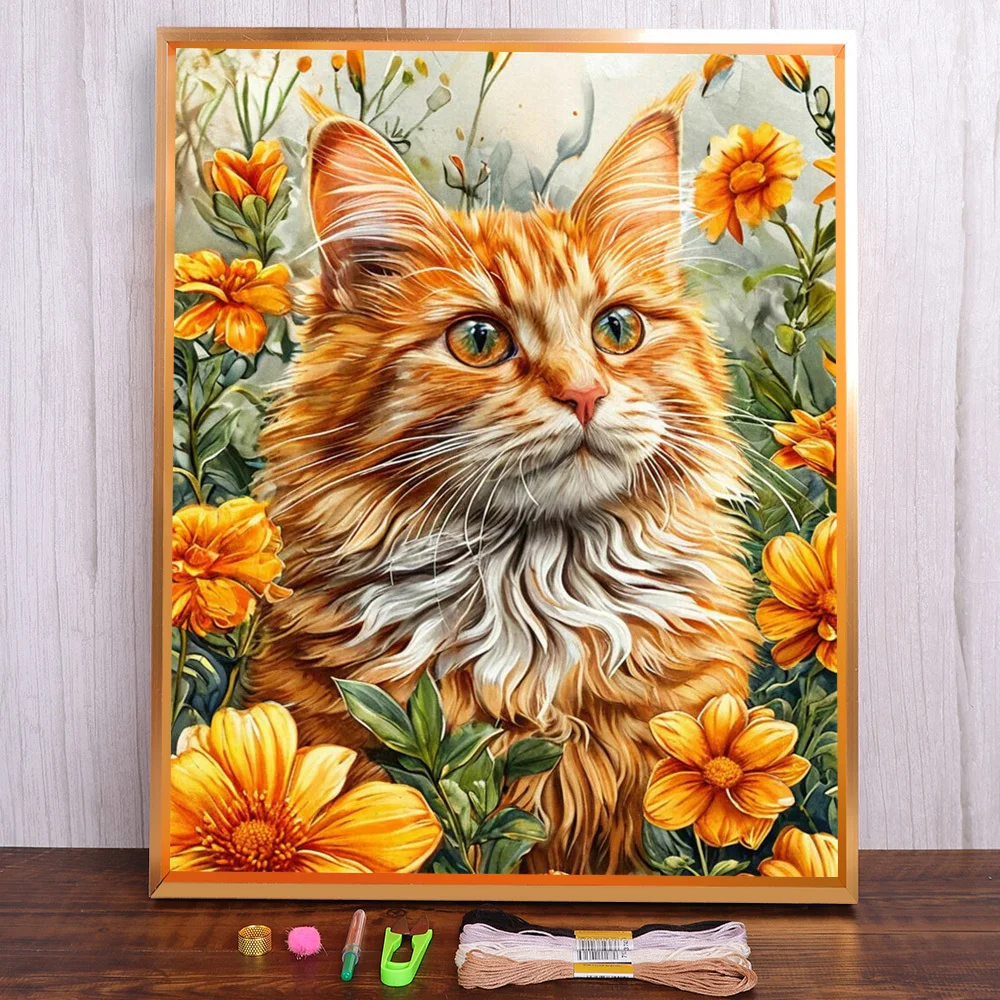 Orange Cat Flower Printed Fabric 11CT Cross-Stitch Kit Embroidery Sewing Handiwork Craft Handmade For Adults Stamped Jewelry
Orange Cat Flower Printed Fabric 11CT Cross-Stitch Kit Embroidery Sewing Handiwork Craft Handmade For Adults Stamped Jewelry