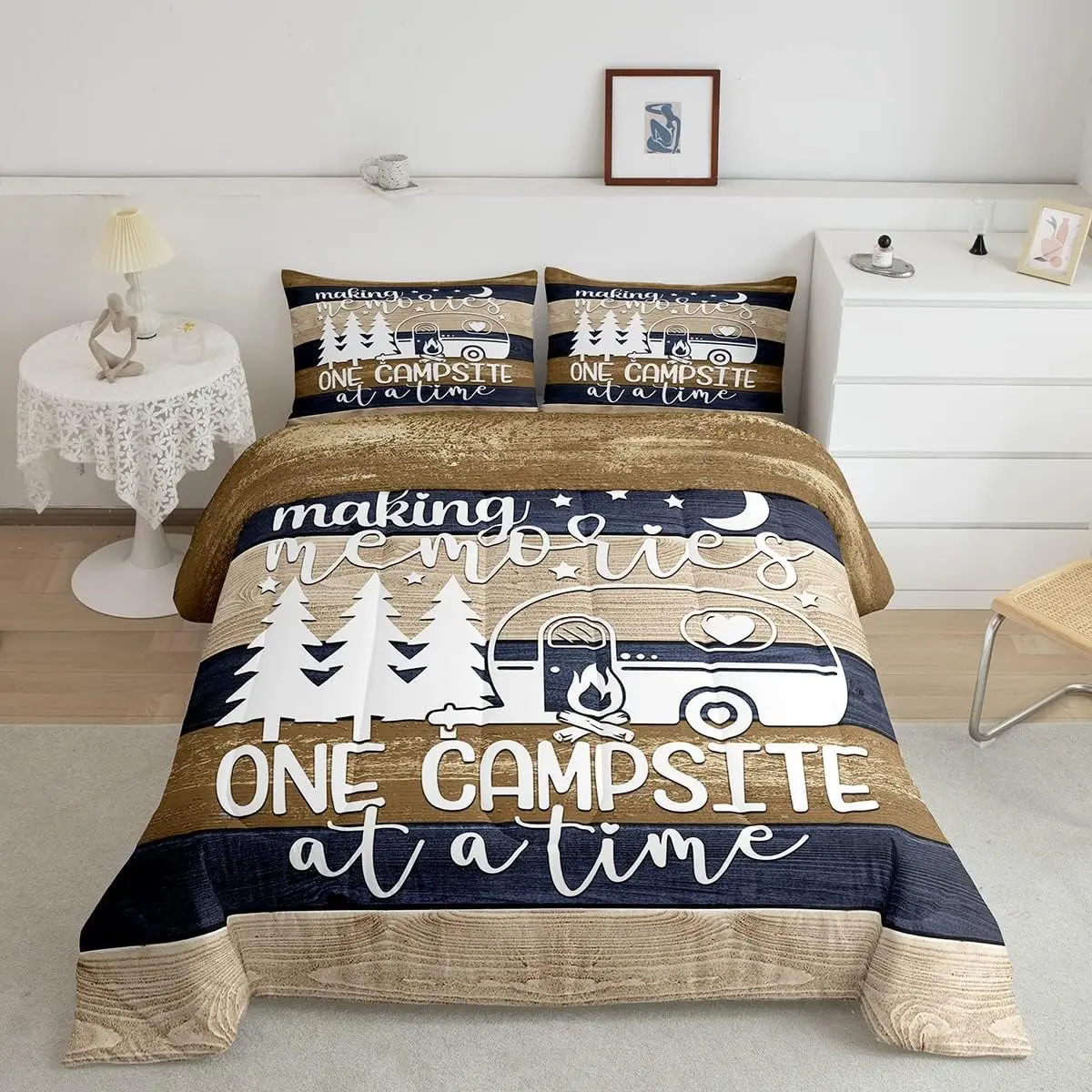 Kids Camper Comforter Set King, Happy Camping Bedding Rv Decorations For Inside Camper Quilt, Teens Rustic Farmhouse Bedding
Kids Camper Comforter Set King, Happy Camping Bedding Rv Decorations For Inside Camper Quilt, Teens Rustic Farmhouse Bedding