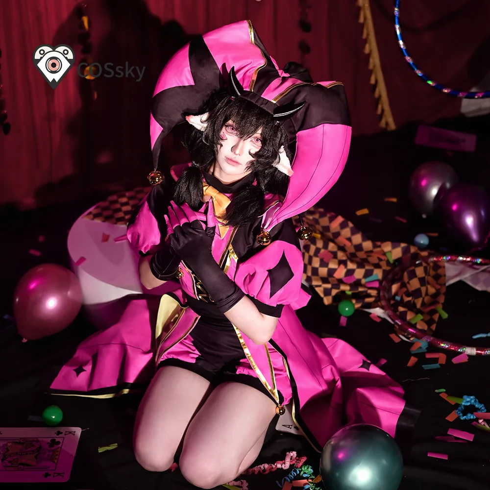 New Freak Cos Circus Columbina Pink Clown Costume – Yandere Horror Outfit Woman Adult Scary Halloween Suit with Ticket Theme
New Freak Cos Circus Columbina Pink Clown Costume – Yandere Horror Outfit Woman Adult Scary Halloween Suit with Ticket Theme