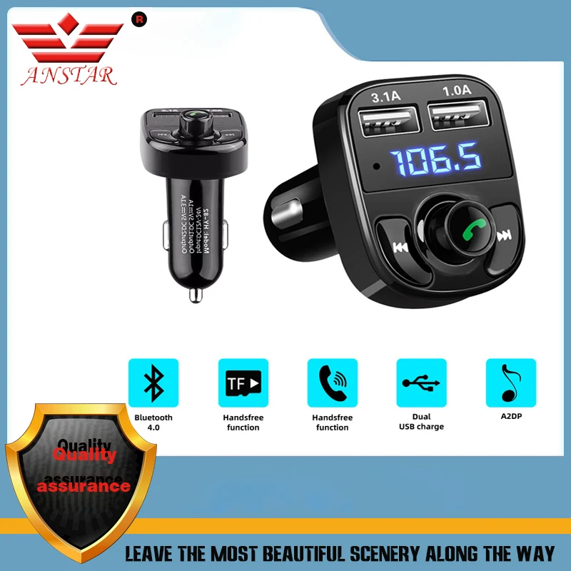 Anstar FM Transmitter Bluetooth 4.0 Car Kit MP3 Player LED Dual USB Car Charger Voltage Display Micro SD TF Music Playing
Anstar FM Transmitter Bluetooth 4.0 Car Kit MP3 Player LED Dual USB Car Charger Voltage Display Micro SD TF Music Playing