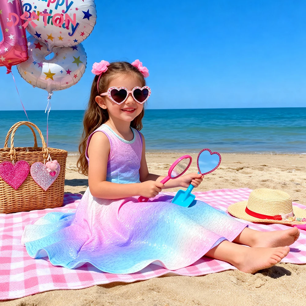 DXTON Sleeveless Girls Summer Dresses Mermaid Scales Gradient Children Holiday Casual Clothing A-Line Kids Girls Daily Wear
DXTON Sleeveless Girls Summer Dresses Mermaid Scales Gradient Children Holiday Casual Clothing A-Line Kids Girls Daily Wear