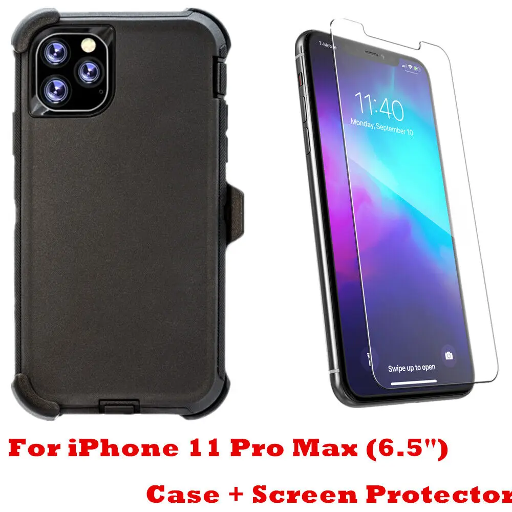 Защитный чехол с зажимом для ремня и закаленным стеклом для iPhone 11 Pro Max (6,5 дюйма)
Защитный чехол с зажимом для ремня и закаленным стеклом для iPhone 11 Pro Max (6,5 дюйма)