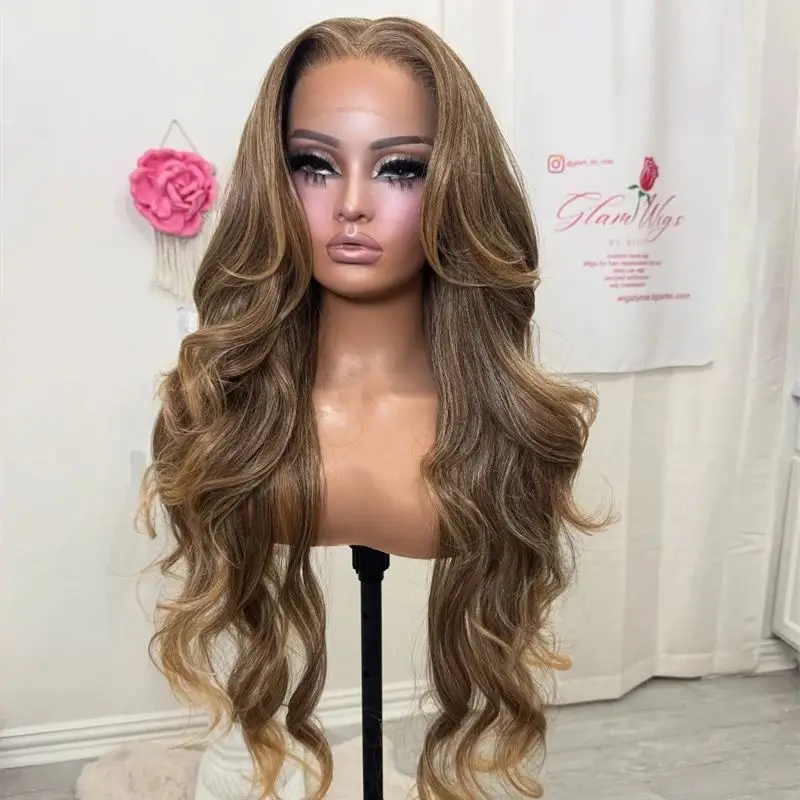 Ombre Caramel Brown Streaks Highlights Synthetic HD Lace Front Wig Blend Human Hair Glueless Wig for White/Black Women Party Wig
Ombre Caramel Brown Streaks Highlights Synthetic HD Lace Front Wig Blend Human Hair Glueless Wig for White/Black Women Party Wig