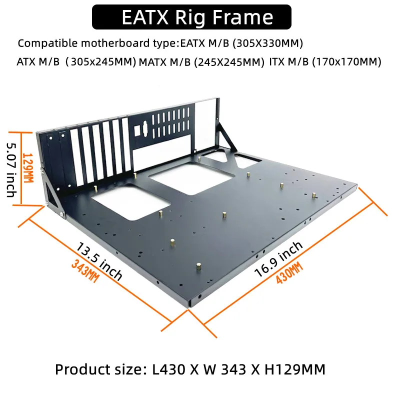 For ATX X79 X99 Mainboard ATX/ EATX Open Air Computer Rig Rack Frame Server chassis
For ATX X79 X99 Mainboard ATX/ EATX Open Air Computer Rig Rack Frame Server chassis