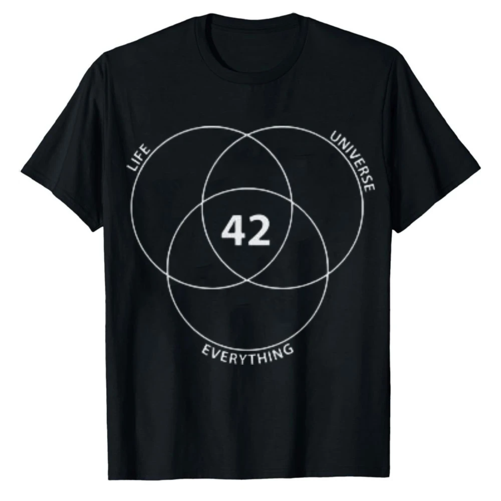 Hitchhikers Guide To The Galaxy Answer To Life The Universe and Everything 42 Venn Diagram Mens Graphic T-shirts Short-sleev
Hitchhikers Guide To The Galaxy Answer To Life The Universe and Everything 42 Venn Diagram Mens Graphic T-shirts Short-sleev