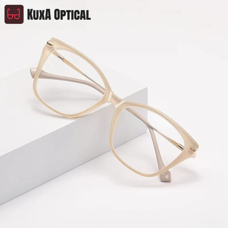 KUXA Classic New Fashionable Cat Eye Simple Design Women's Reading Anti-Blue Light Glasses Customizable Prescription LS240 
KUXA Classic New Fashionable Cat Eye Simple Design Women's Reading Anti-Blue Light Glasses Customizable Prescription LS240