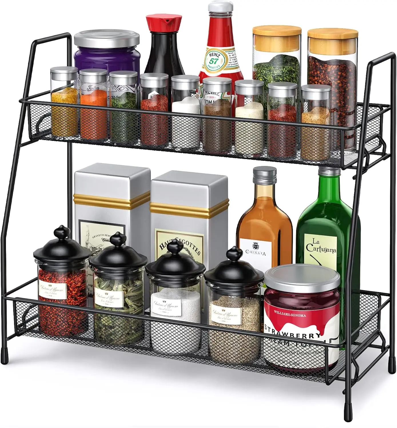 2-Tier Spice Rack Organizer for Cabinet, Countertop, Bathroom Vanity, Kitchen Storage, Space-Saving, Easy Assembly
2-Tier Spice Rack Organizer for Cabinet, Countertop, Bathroom Vanity, Kitchen Storage, Space-Saving, Easy Assembly