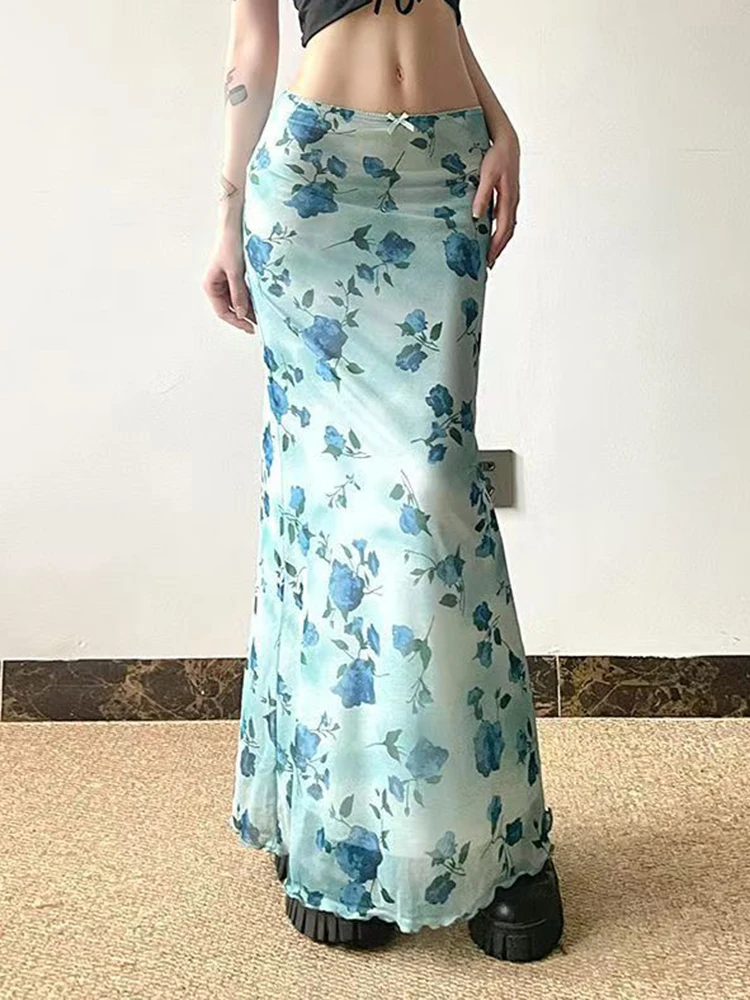 Zoki Vintage Mesh Floral Long Skirt Women Elegant Low Waist Slim Sexy Skirts Retro American Streetwear Casual Elastic Long Skirt
Zoki Vintage Mesh Floral Long Skirt Women Elegant Low Waist Slim Sexy Skirts Retro American Streetwear Casual Elastic Long Skirt