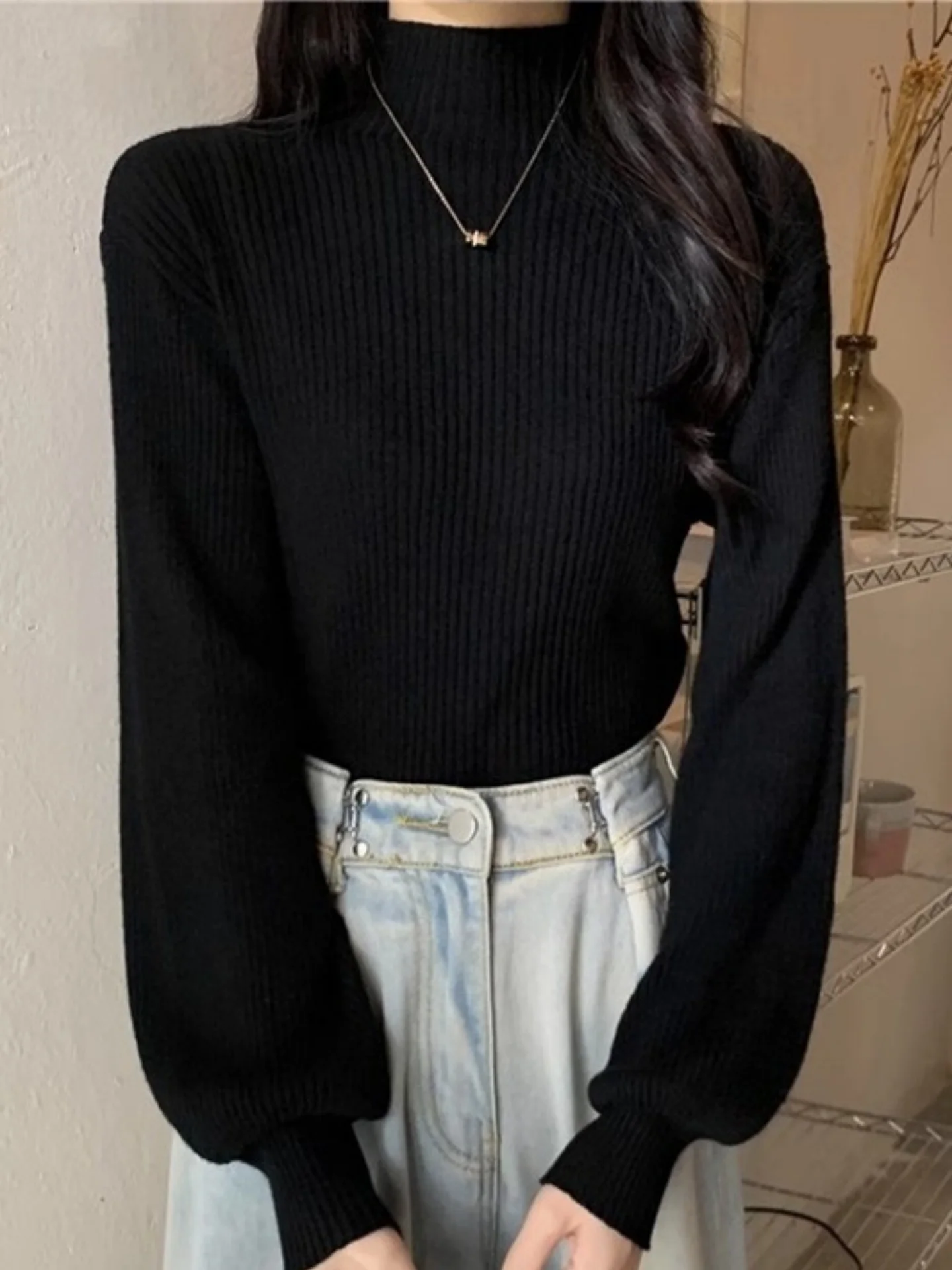 Bla Long Sve f High Collar Women's Knitted Sweater Winter Base Layer irt Slim Fit Versatile Inner Wear Commute Sle
Bla Long Sve f High Collar Women's Knitted Sweater Winter Base Layer irt Slim Fit Versatile Inner Wear Commute Sle