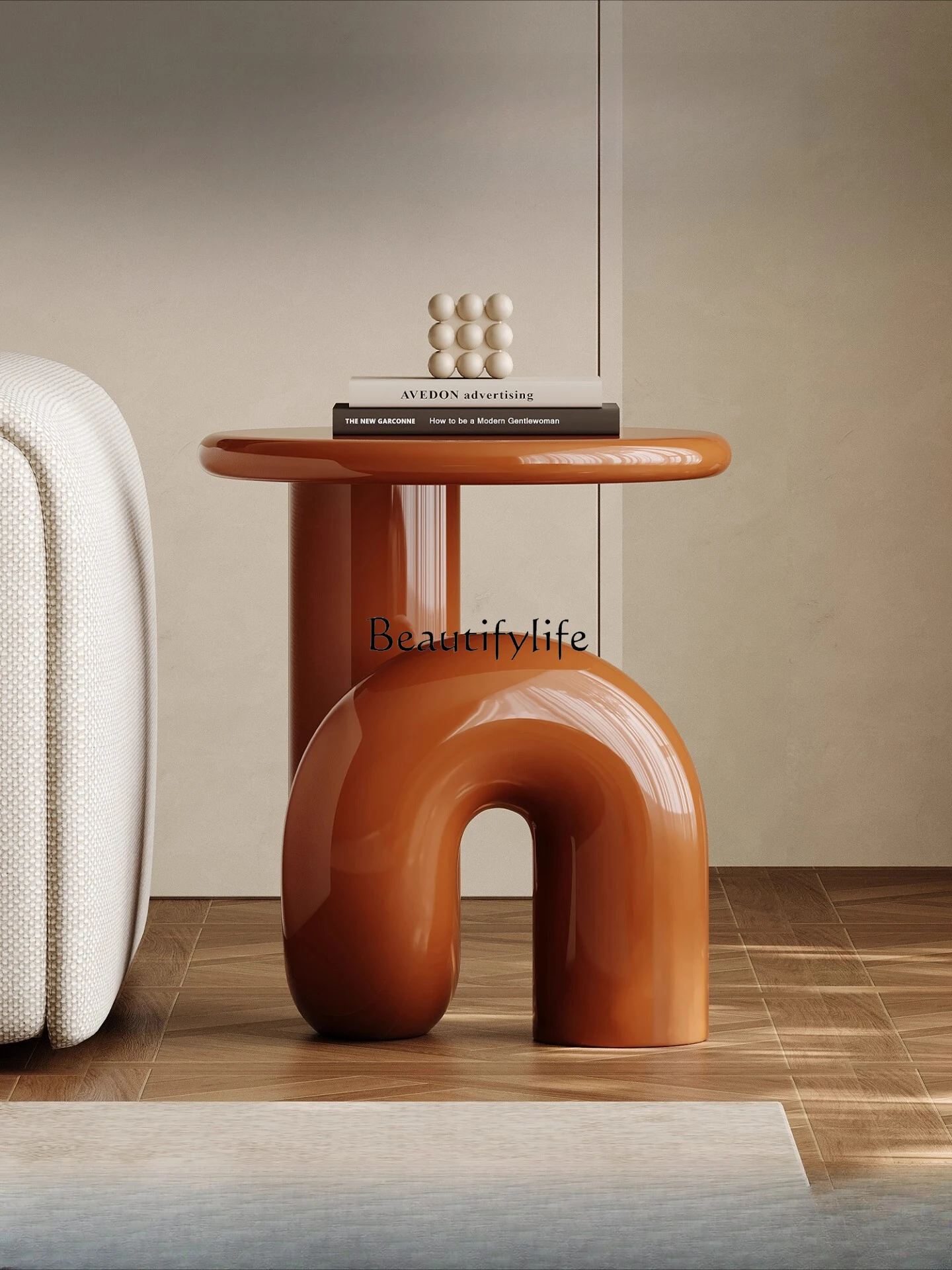 Living room home small coffee table design sofa edge division creative art small round table 
Living room home small coffee table design sofa edge division creative art small round table