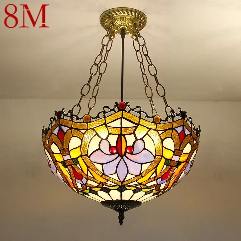8M Tiffany Pendant Lamp LED Retro Creativity Living Room restaurant Bedroom Villa Hotel Corridor Color Glass Chandelier
8M Tiffany Pendant Lamp LED Retro Creativity Living Room restaurant Bedroom Villa Hotel Corridor Color Glass Chandelier