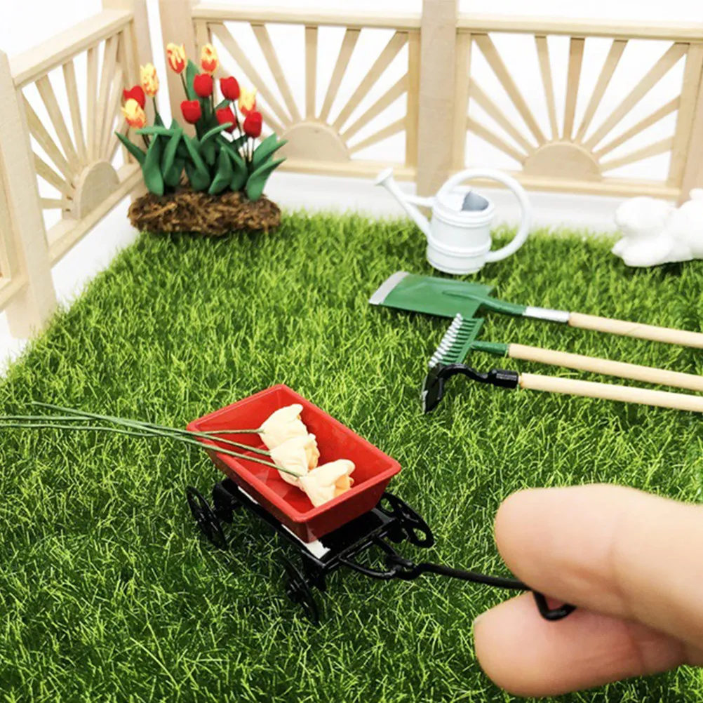 1Set Miniature Garden Tools for Dollhouse 1:12 Scale Realistic Iron Shovel Hoe Watering Can Cart Fairy Garden Accessories
1Set Miniature Garden Tools for Dollhouse 1:12 Scale Realistic Iron Shovel Hoe Watering Can Cart Fairy Garden Accessories