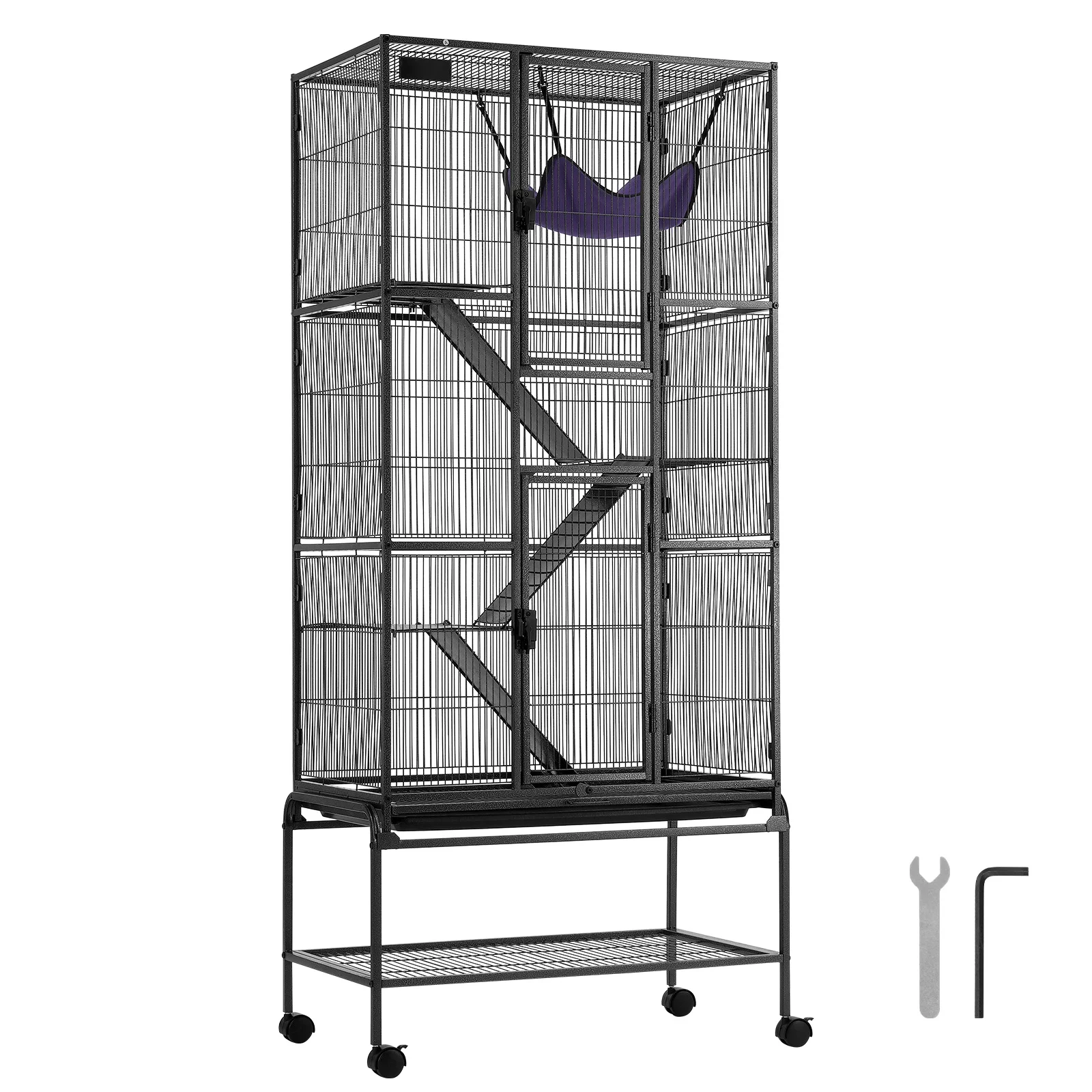VEVOR 69" Metal Small Animal Cage 4-Tier Rolling Ferret Cage with Tray 3 Ramps
VEVOR 69" Metal Small Animal Cage 4-Tier Rolling Ferret Cage with Tray 3 Ramps