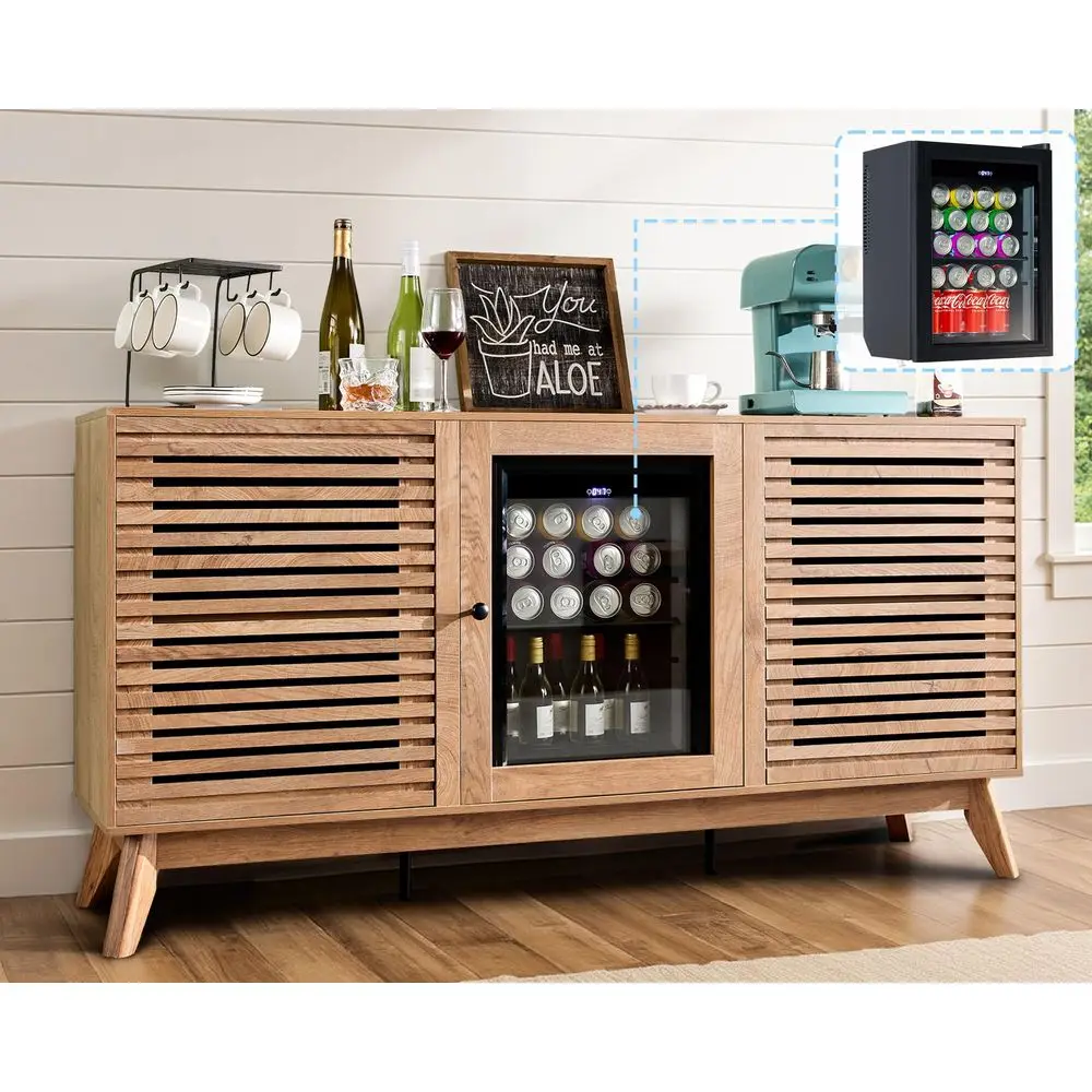 60 Farmhouse Coffee Bar Cabinet with Beverage Fridge Included, Wine Bar Cabinet with Drawer Storage, Mini Fridge Cabinet, Sideb
60 Farmhouse Coffee Bar Cabinet with Beverage Fridge Included, Wine Bar Cabinet with Drawer Storage, Mini Fridge Cabinet, Sideb