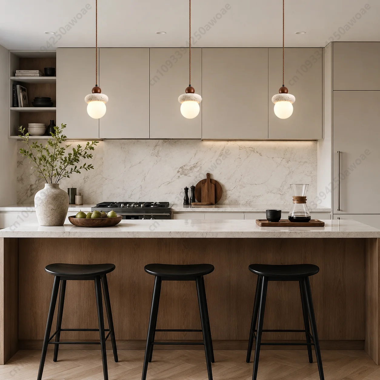 Wabi-Sabi Travertine Stone Pendant Light, Natural Travertine With Glass Ball Chandeliers for Kitchen Island Restaurant Bedroom
Wabi-Sabi Travertine Stone Pendant Light, Natural Travertine With Glass Ball Chandeliers for Kitchen Island Restaurant Bedroom