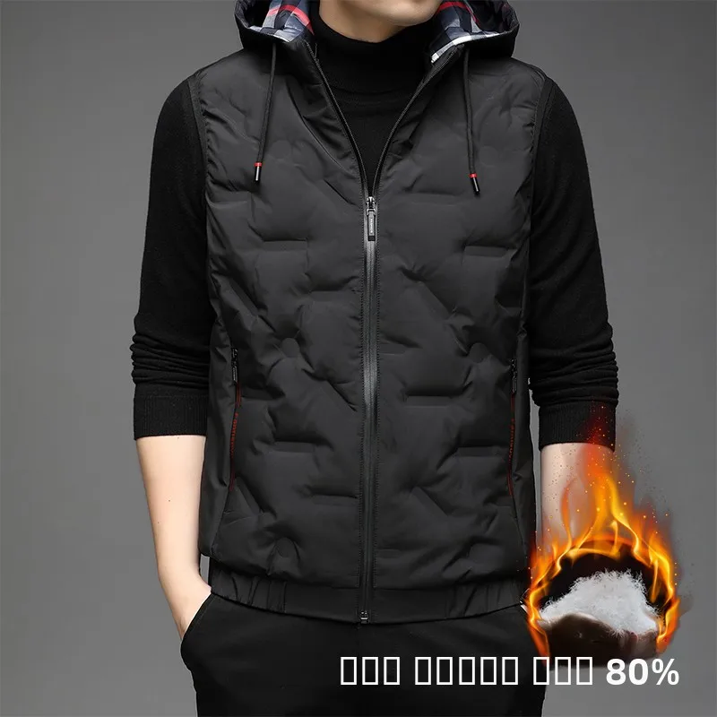 Casual Thiened Winter down Vest Men's Mid-aged Dad Bla Hooded Svel Jaet Youthful ular Loose Fit Polyester Fiber
Casual Thiened Winter down Vest Men's Mid-aged Dad Bla Hooded Svel Jaet Youthful ular Loose Fit Polyester Fiber