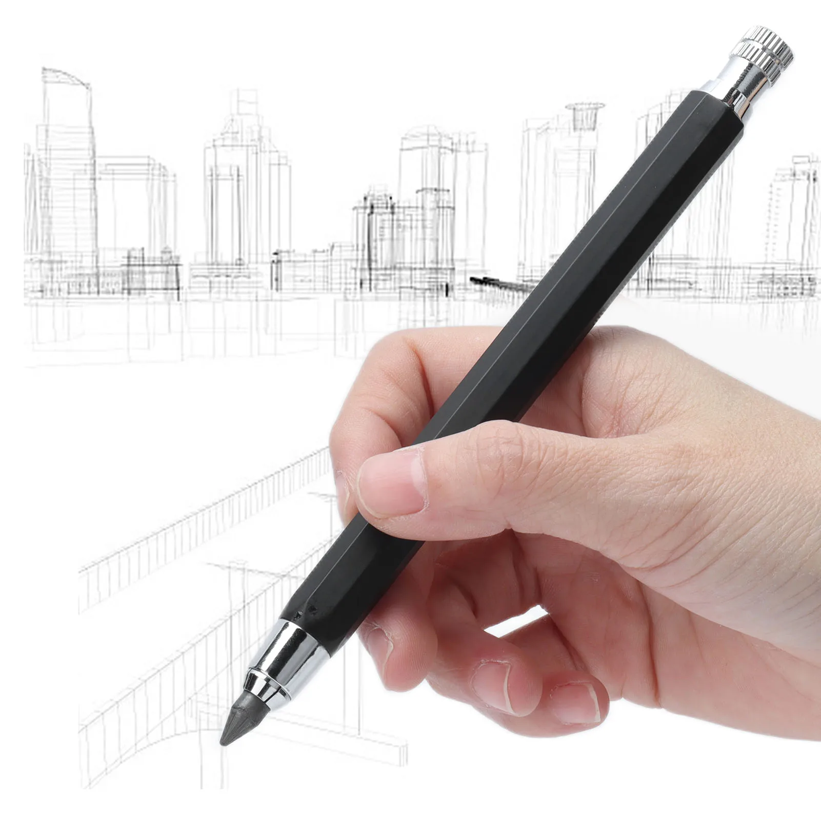 Automatic Pencil Stainless Steel 5.6mm Refill Size Portable Mechanical Pen for Painting Graffiti
Automatic Pencil Stainless Steel 5.6mm Refill Size Portable Mechanical Pen for Painting Graffiti