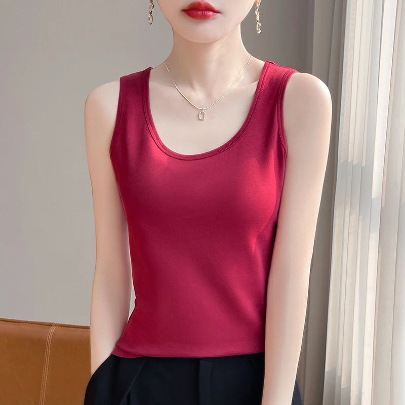 Spring/Summer 2025 New All-cotton Joker Vest Female U-neck Sleeveless Knitted Thin Bottom Shirt T-shirt
Spring/Summer 2025 New All-cotton Joker Vest Female U-neck Sleeveless Knitted Thin Bottom Shirt T-shirt