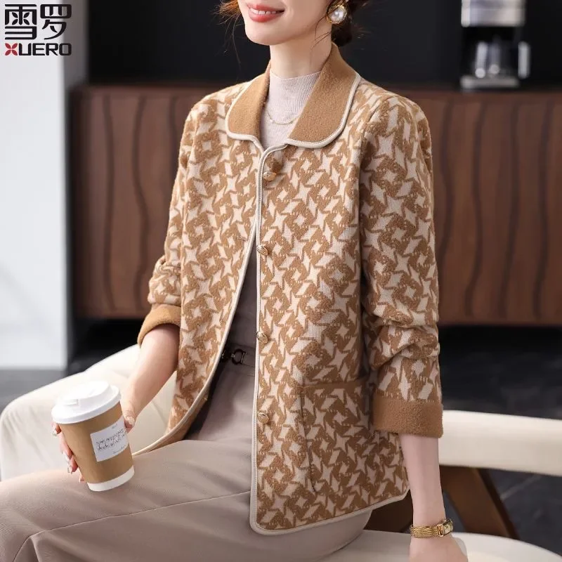 Middle-aged Mother's Coat for Women in Spring and Autumn Knitted Jacket Rich Wife Cardigan Printed Top Fashionable
Middle-aged Mother's Coat for Women in Spring and Autumn Knitted Jacket Rich Wife Cardigan Printed Top Fashionable